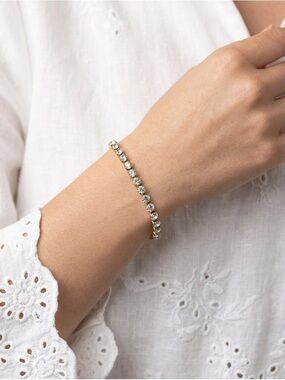 Gold Tennis Bracelet | Stainless Steel Rhinestone Chain Classic